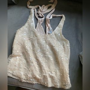 Tan sequin tank
